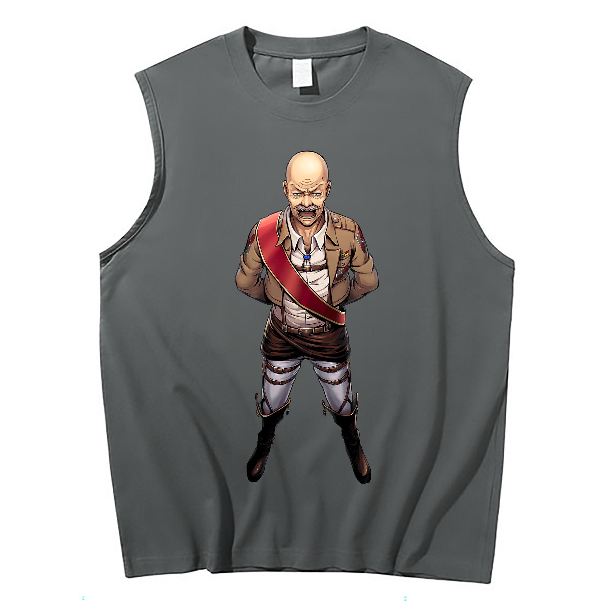 （画像用） 進撃の巨人 ドット·ピクシス Attack on Titan Dot Pixis コットン100％タンクトップ（フロントプリント）